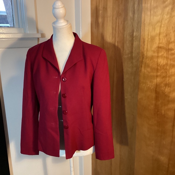 TALBOTS size 4 wool burgundy blazer. Mint 100% Wool - Picture 1 of 5